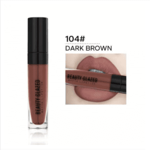 Beauty Glazed Matte Waterproof Long Lasting Liquid Lipstick -104#DARK BROWN