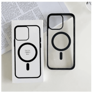 Transparent Magnetic Phone Case with Box for Magsafe Wireless Charging iPhone 11 Pro-Black Cases