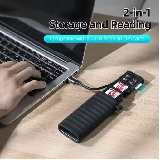 Multifunctional Type-c Card Reader Telesin – Black and solid