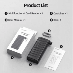 Multifunctional Type-c Card Reader Telesin – Black and solid